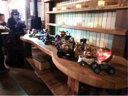 Steampunk Teapots in a row